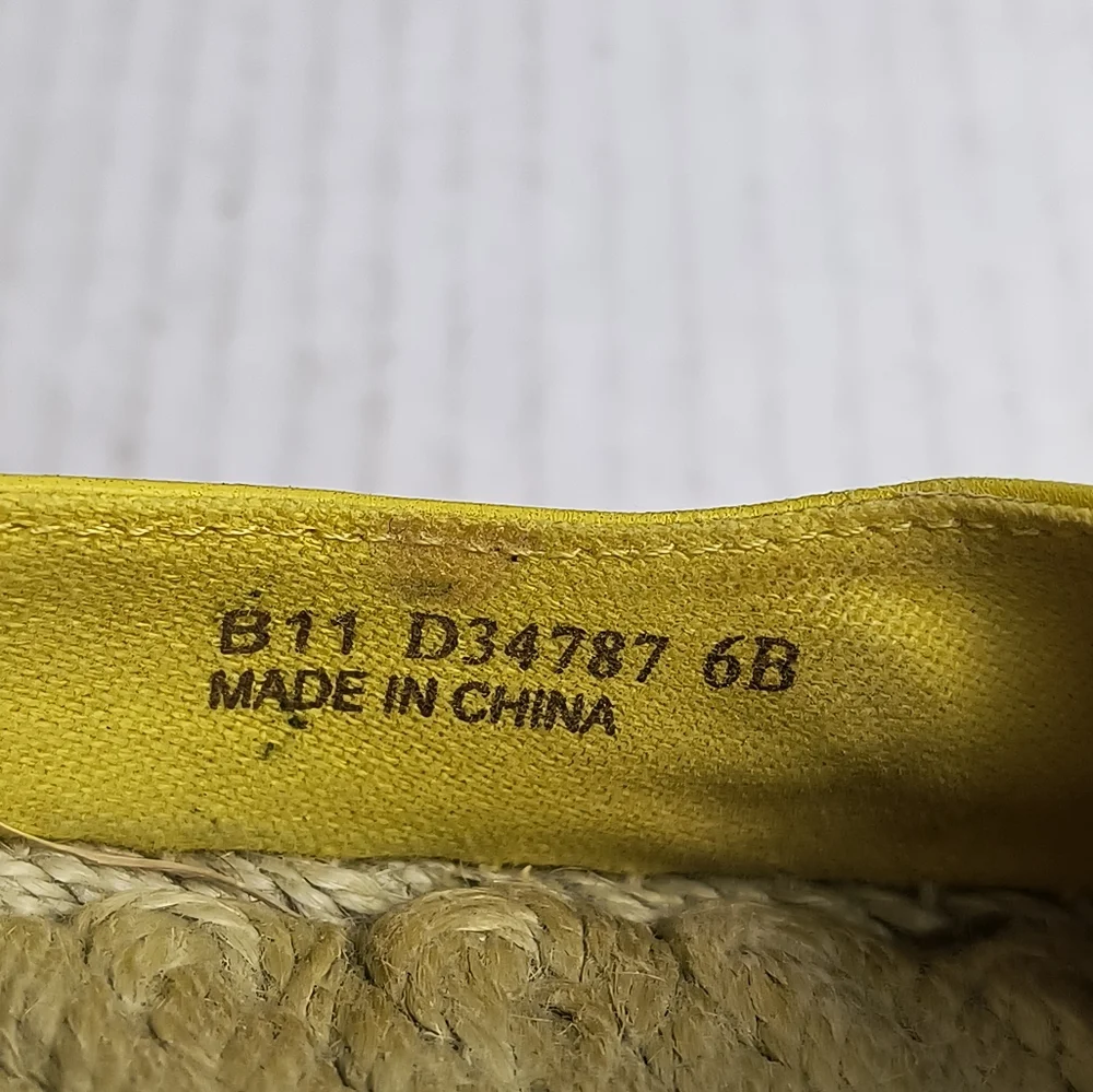 Cole Haan Aimee 6B Yellow Ballet Espadrille Flat Shoes Boho Chic